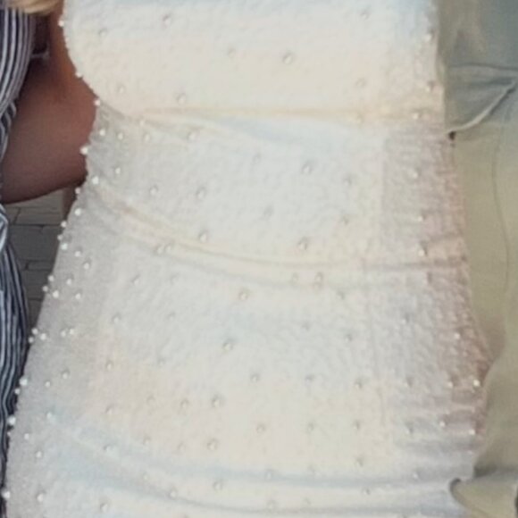 Oh Polly Embellished High Neck Split Maxi Dress in Ivory White sz US 14 Positano - Picture 2 of 8